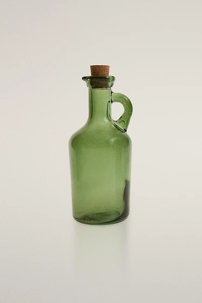GLASS CRUET WITH CORK STOPPER