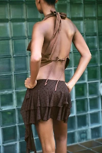 FLOWY DRAPED HALTER TOP