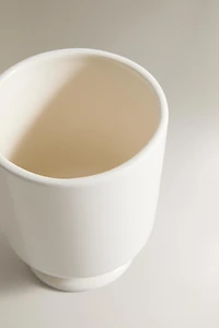 CREAM CERAMIC TOOTHBRUSH TUMBLER