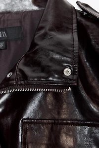 PUFFER FAUX LEATHER VEST