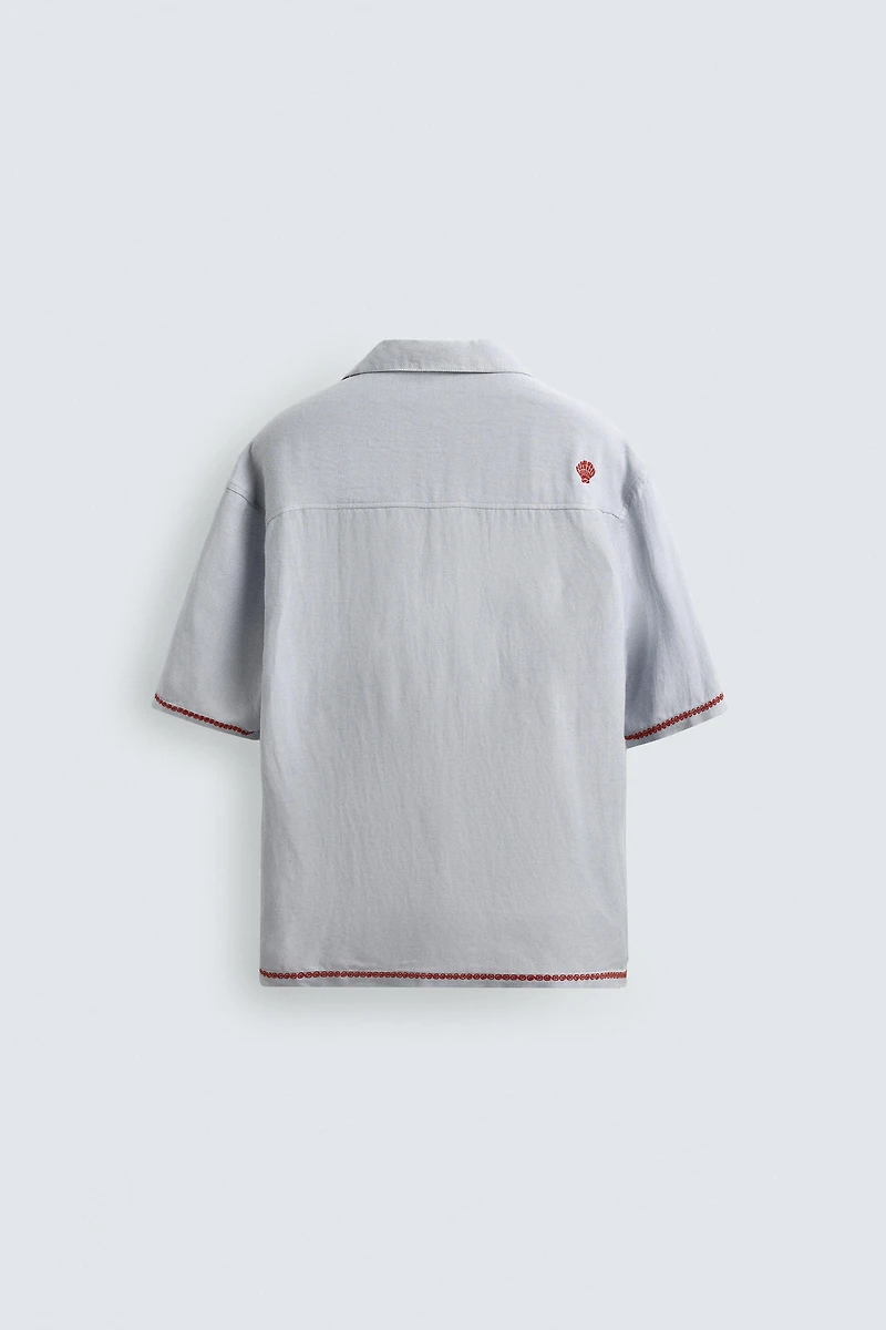 CONTRAST EMBROIDERED VISCOSE