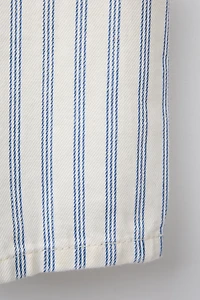 STRIPED TWILL OVERALL SHORTS