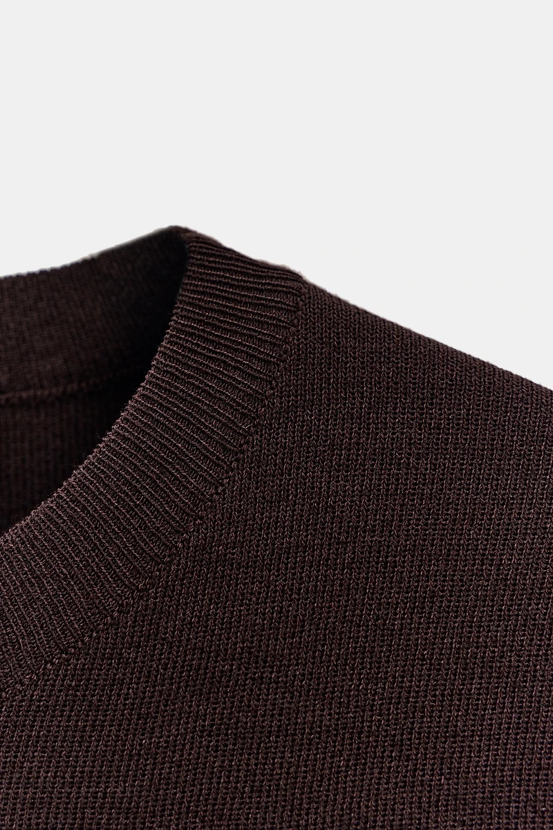 SHORT SLEEVE BASIC KNIT TOP
