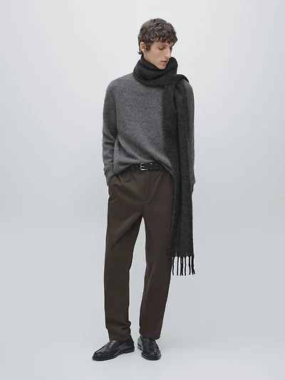 Cotton blend jogger fit trousers