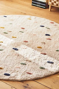 TAPIS ENFANT COTON POIS MULTICOLORES