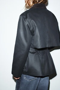 WAXED PARKA WITH CORDUROY COLLAR