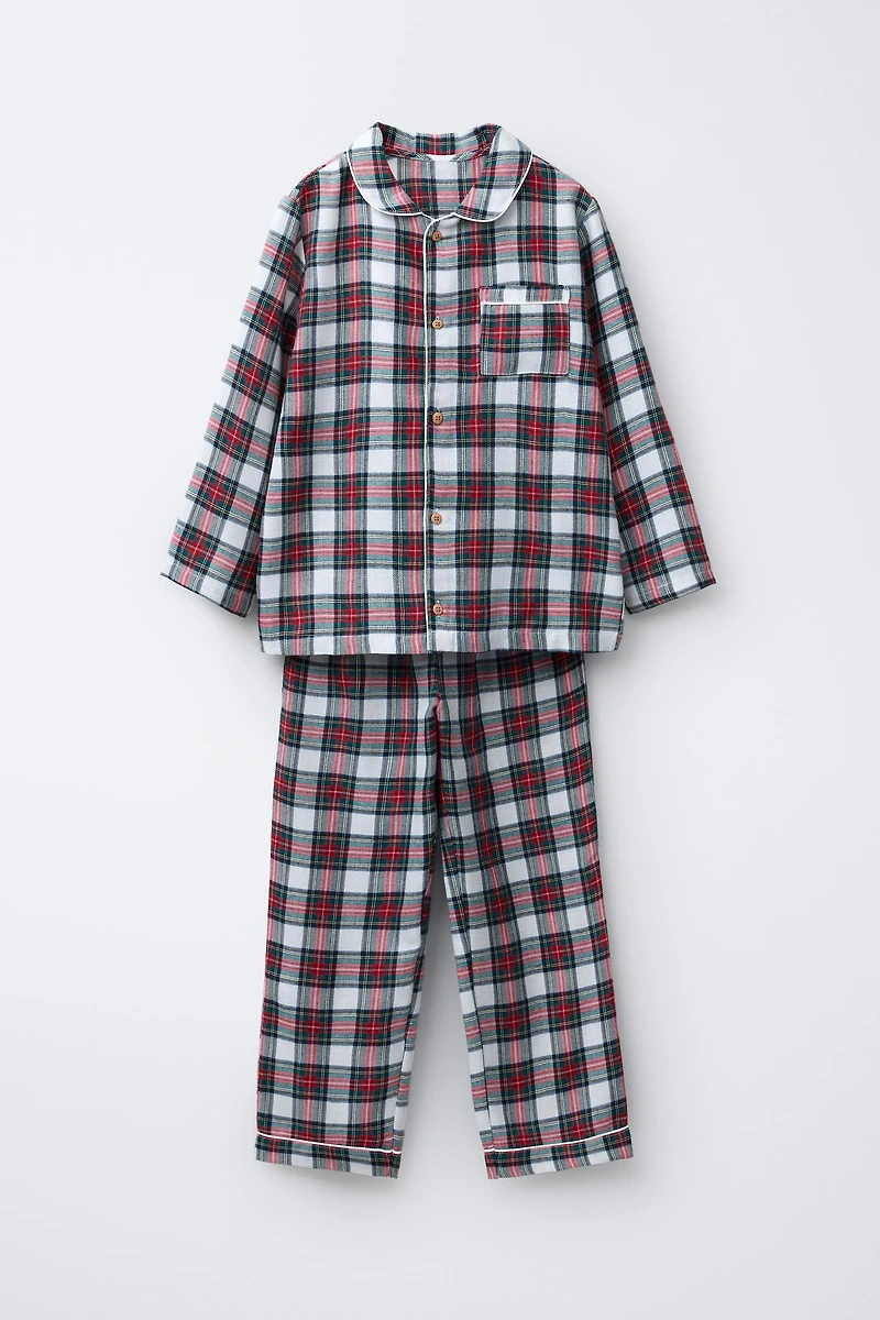 6-14 YEARS/ FLANNEL PLAID PAJAMAS