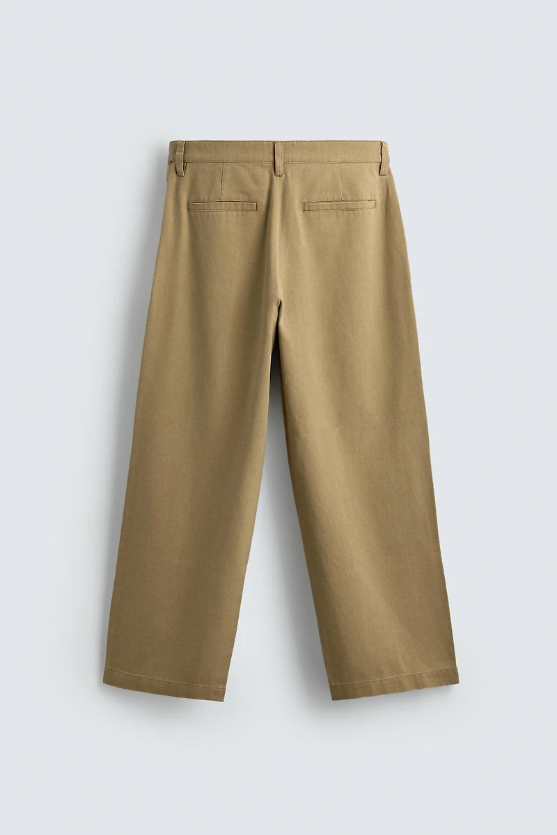 LYOCELL - COTTON PLEATED PANTS