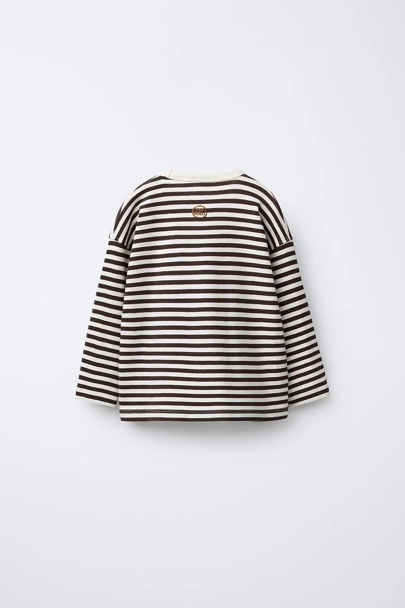 EMBROIDERED STRIPED T-SHIRT