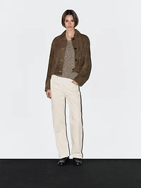 Mid-waist straight-leg trousers