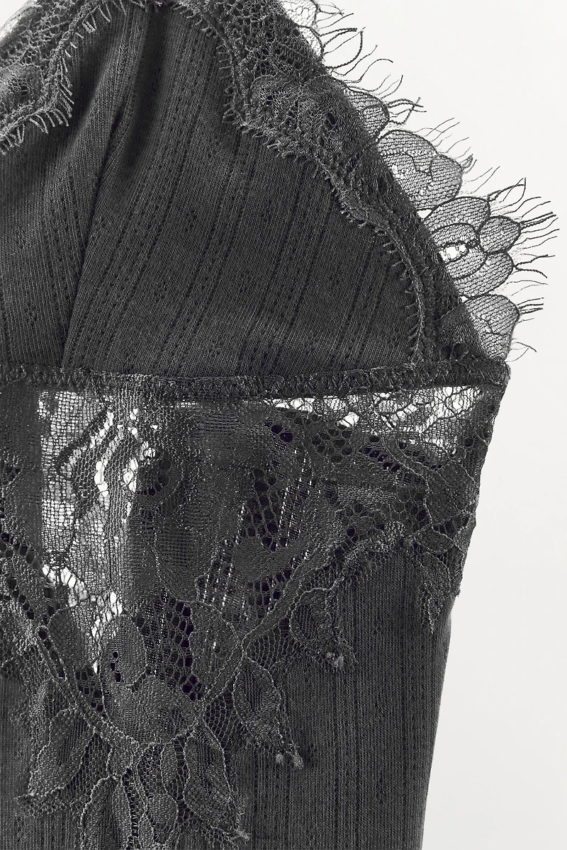 POINTELLE LACE TOP