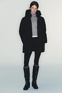 LEATHER WEDGE HEEL WATER REPELLENT BOOTS