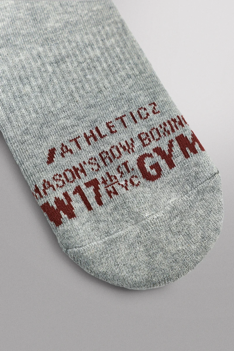 EMBROIDERED RIB SOCKS, 2-PACK