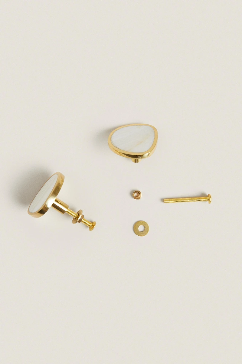 SET OF IRREGULAR MOTHER-OF-PEARL KNOBS (SET OF 2)