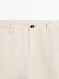 100% linen regular fit trousers