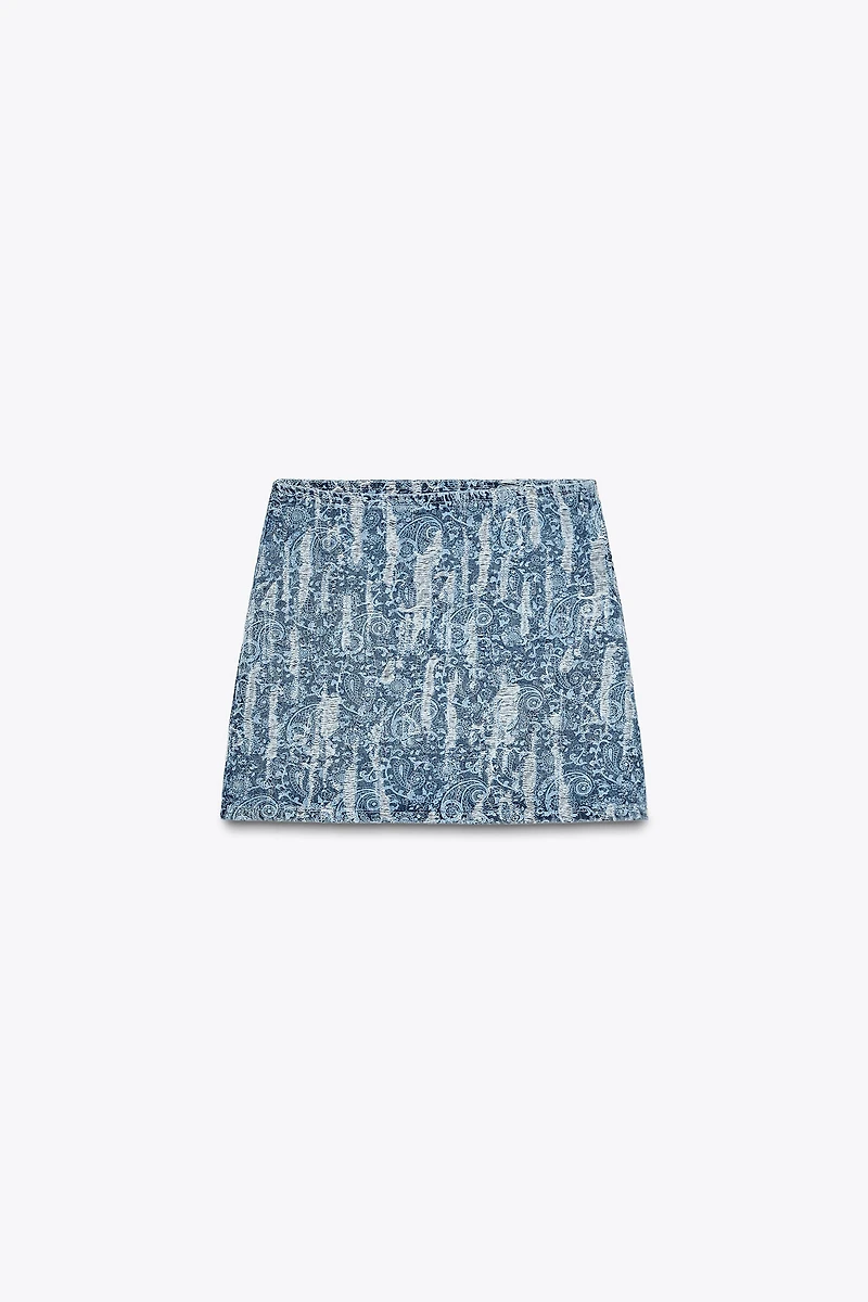 Z1975 DISTRESSED-EFFECT DENIM MINI SKIRT