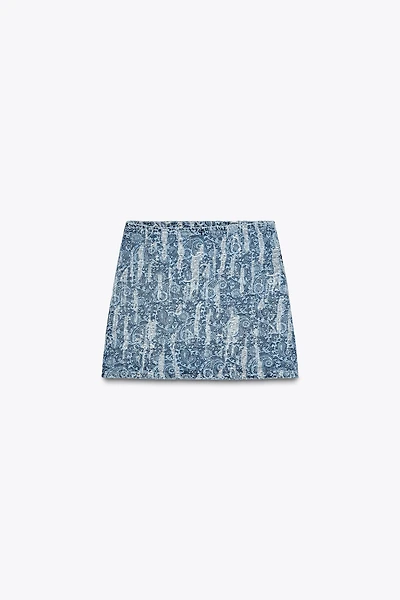 Z1975 DISTRESSED-EFFECT DENIM MINI SKIRT