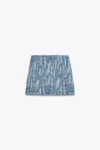 Z1975 DISTRESSED-EFFECT DENIM MINI SKIRT