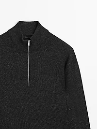 Mock neck knit sweater