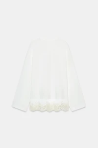 T-SHIRT EN MATIÈRES VARIÉES DENTELLE