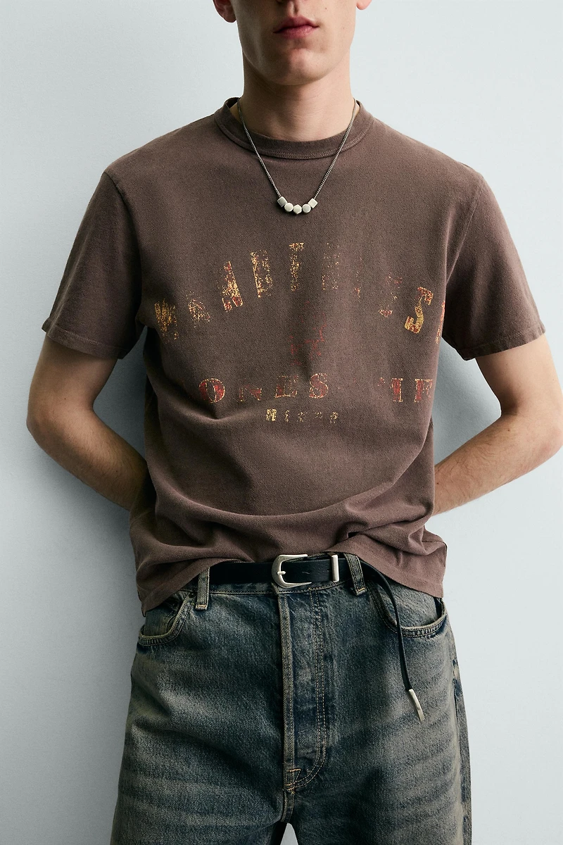 T-SHIRT EN MAILLE IMPRIMÉ LAV