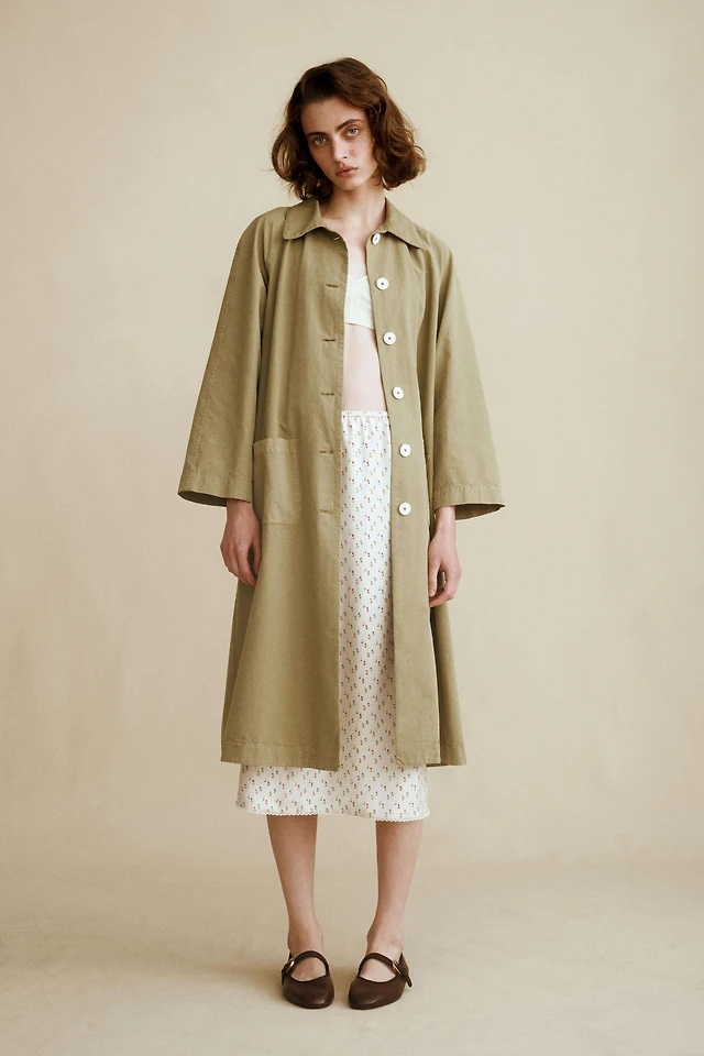 trench coat midi dress Downtown Diva Belted Trench Coat Midi Dress - Khaki