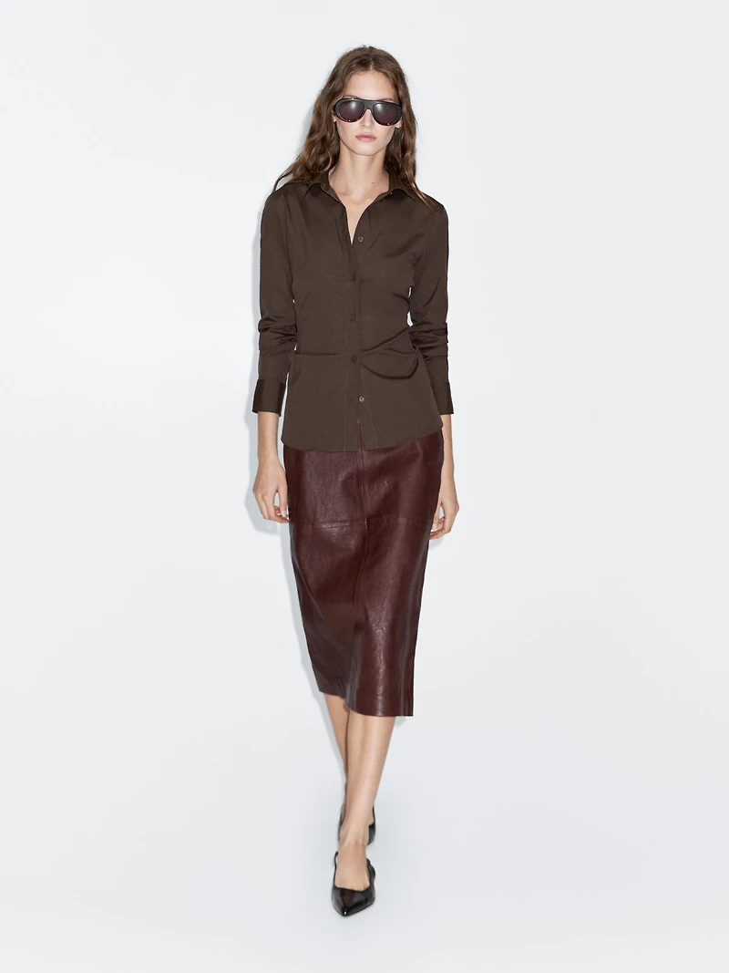 Cotton blend stretch shirt