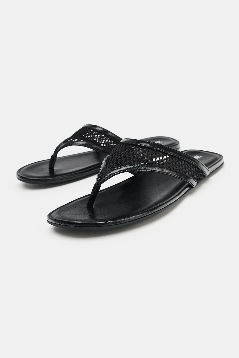 MESH SLIDE SANDALS