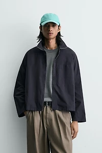 CHEMISE RELAXED FIT À CARREAUX ET FERMETURE ÉCLAIR