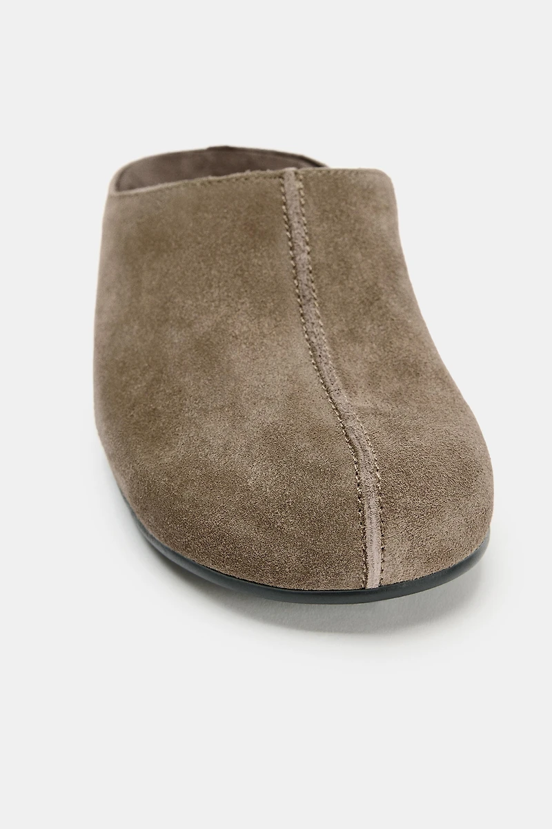 SPLIT SUEDE SLINGBACKS