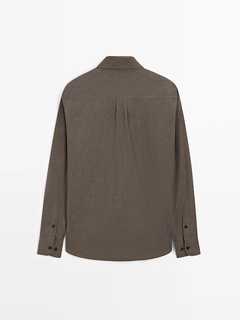 Regular fit melange shirt