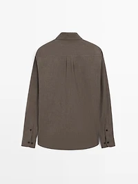 Regular fit melange shirt