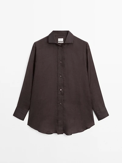 100% ramie long shirt - STUDIO
