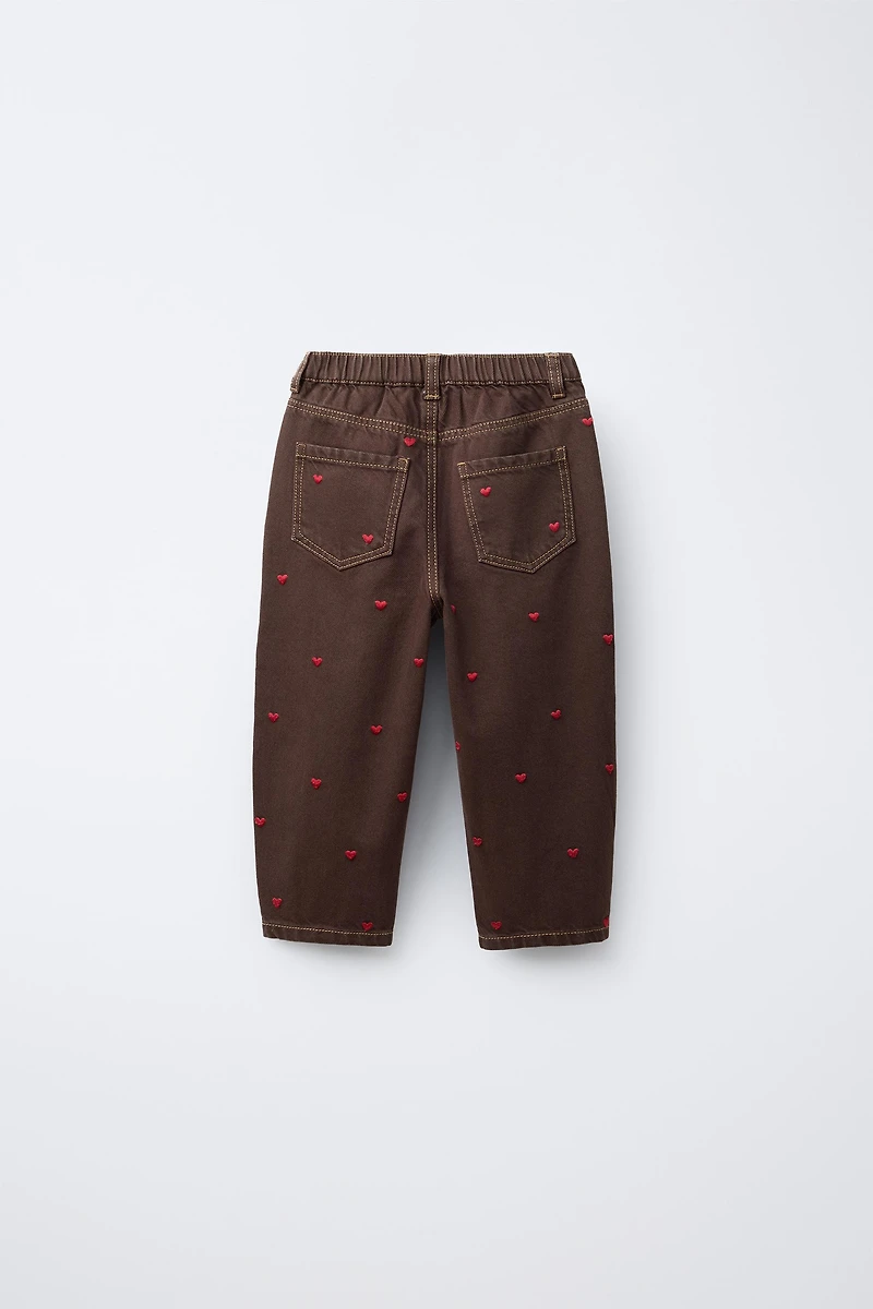 PANTALON EN SERGÉ BALLON CŒURS