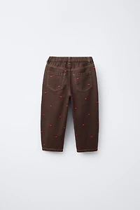 PANTALON EN SERGÉ BALLON CŒURS