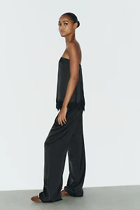 SATIN EFFECT LACE TOP