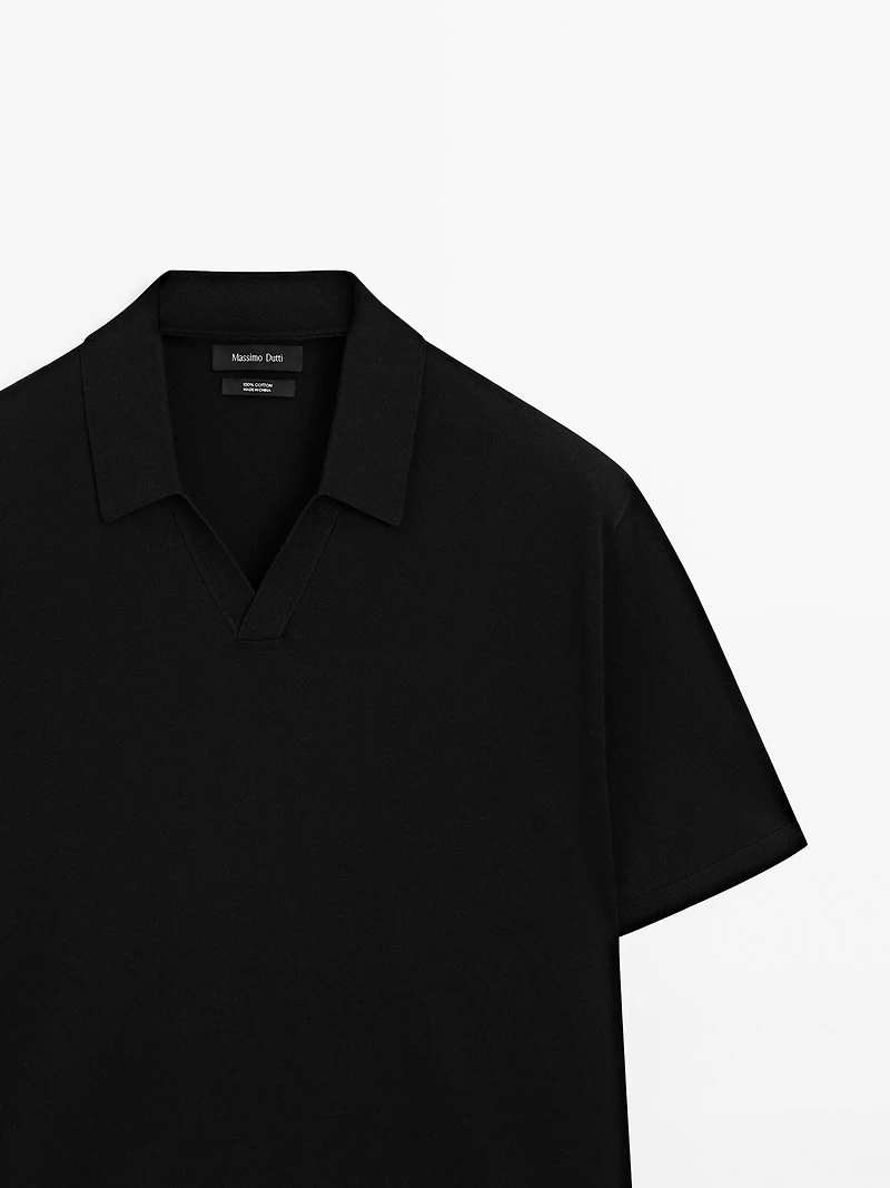 Polo en maille de coton à manches courtes