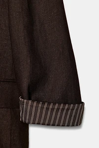 LINEN BLAZER WITH ROLLED SLEEVES