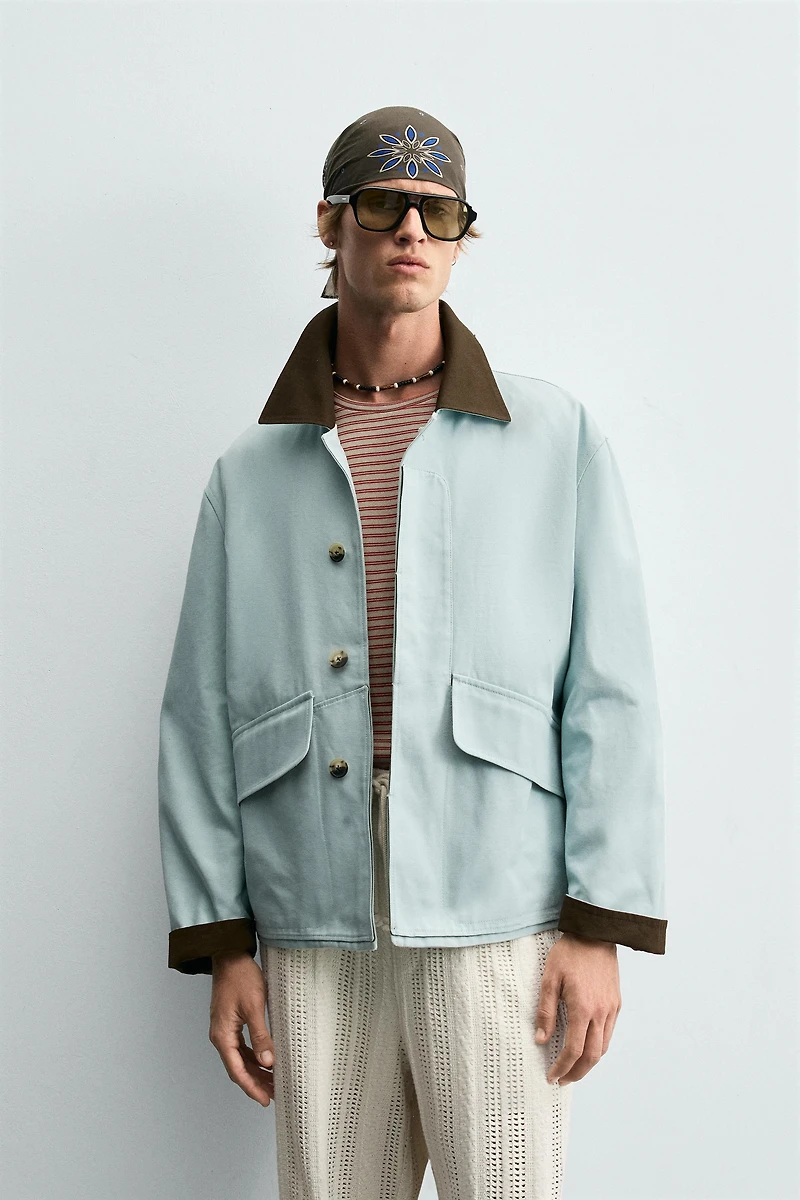 CONTRAST COLLAR JACKET