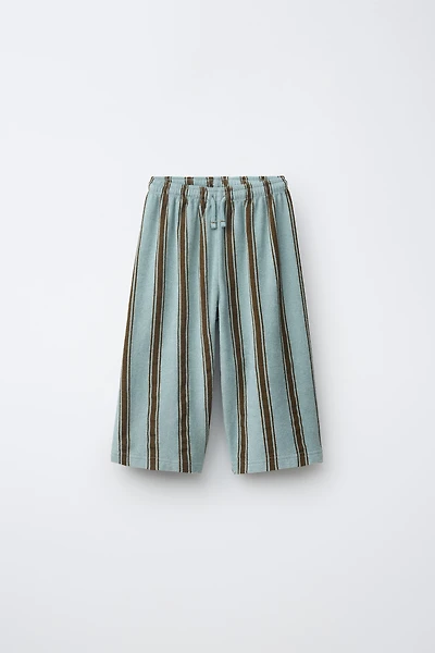 RELAXED TOWEL EFFECT STRIPED PANTS