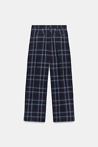 ZW COLLECTION PLAID WIDE LEG PANTS