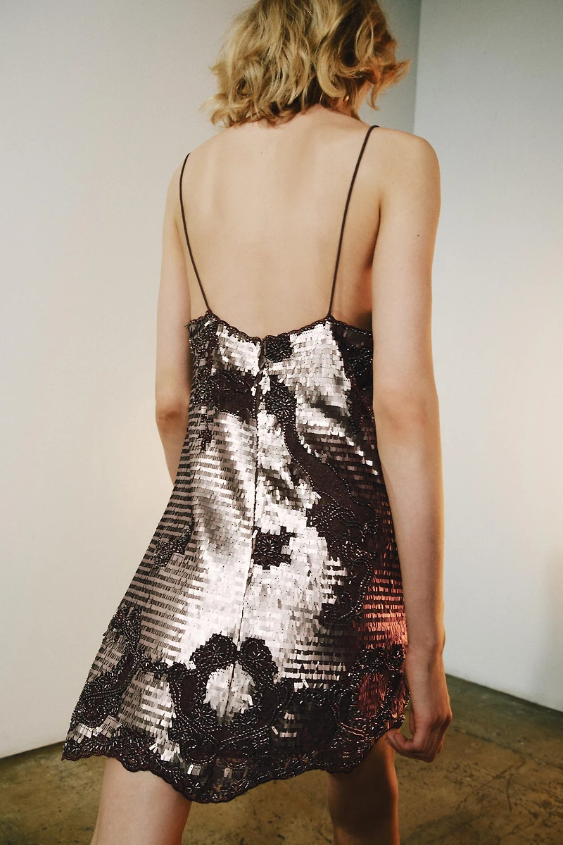 ZW COLLECTION SEQUIN SLIP DRESS