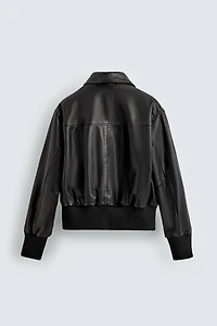 CROPPED FIT LEATHER JACKET
