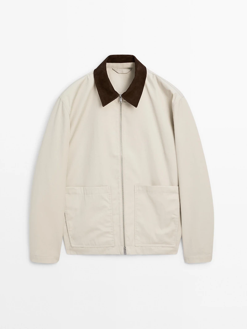 100% cotton jacket with collar detail