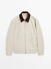 100% cotton jacket with collar detail