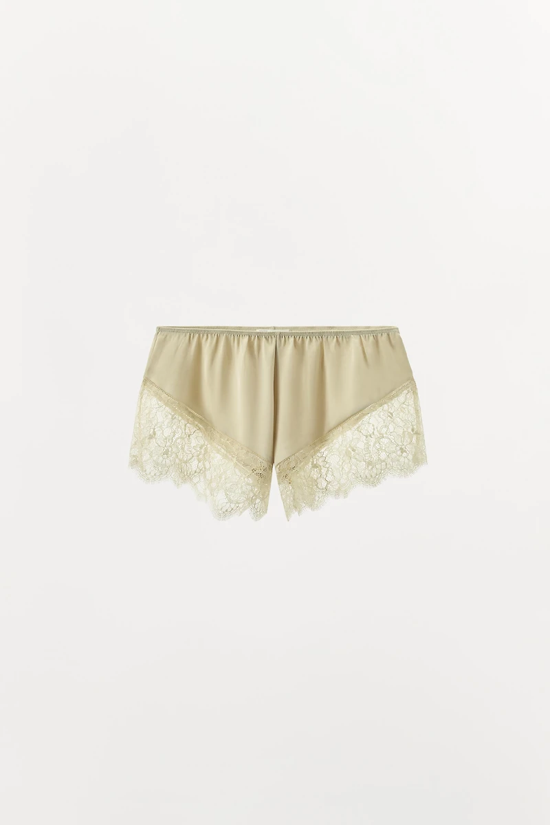 LIMITED EDITION SATIN EFFECT LACE SHORTS