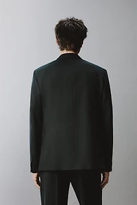 DOUBLE BREASTED WOOL BLEND SUIT JACKET