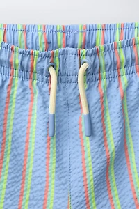 2-6 YEARS/ STRIPED SEERSUCKER SWIM SHORTS