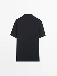 Knit cotton polo shirt
