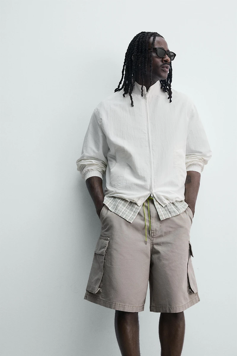 RELAXED FIT DRAWSTRING CARGO SHORTS